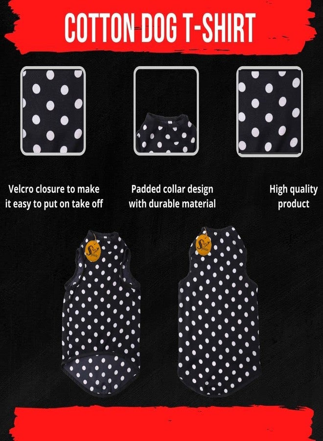 Sage Square Funky Soft Material Dog T-Shirt | Cool/Funky Print Pet | Soft Light Weight | Comfortable & Breathable Dog Clothing | Trendy Vest Outfit (XXXLarge - 30 inch) (Polka Black) - Image 5